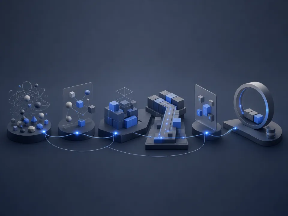 A staged delivery path connecting discovery, architecture, build, launch, and support.